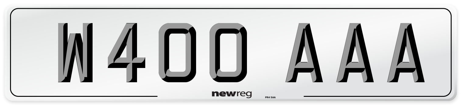 W400 AAA Number Plate from New Reg